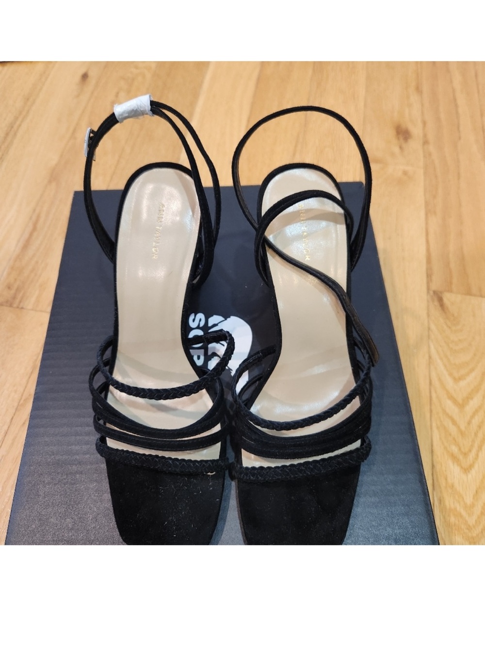 Ann Taylor Black Strappy Block Heel Sandals - Women - Picture 3 of 3